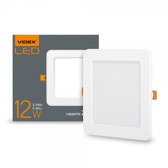 купить купить LED светильник встроенный квадрат 12W 5000K VIDEX  