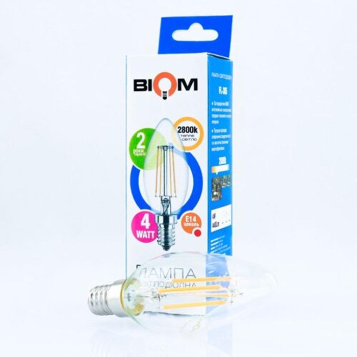 купить купить Светодиодная лампа Biom FL-305 C37 4W E14 2800K  