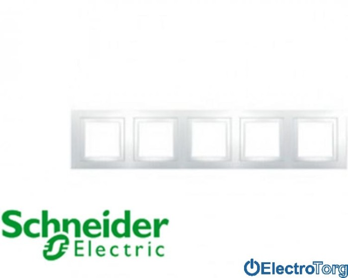Рамка 5-ти постовая белая Schneider Unica Basic
