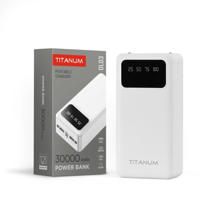 купить купить Повербанк 30000mAh TITANUM OL03 White  