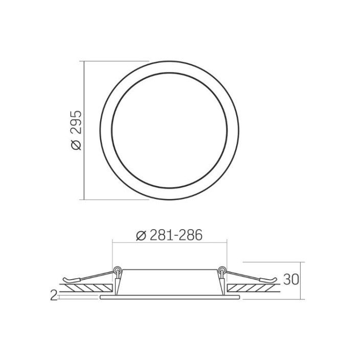 купить купить LED світильник Back вбудований круглий VIDEX 26W 5000K  