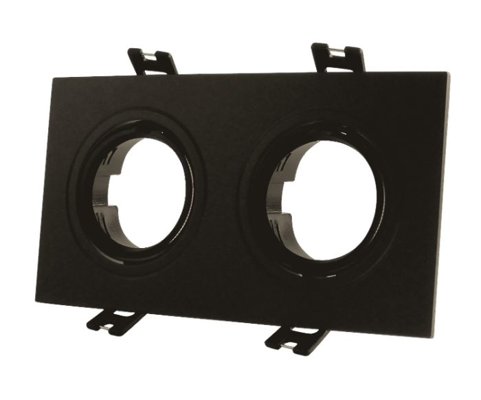 Корпус для світильника LEBRON L-DL-S2-Bl, 2*MR16, вбудований, чорний пластик