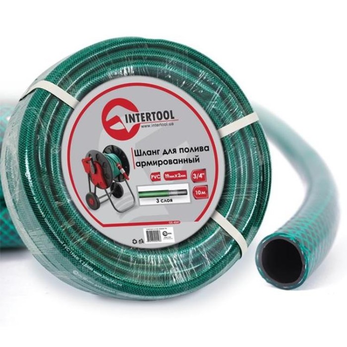 купить купить Шланг для полива 3-х слойный 3/4&quot;, 10 м, армированный PVC INTERTOOL GE-4041  