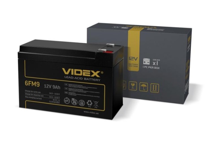 купить купить Акумулятор свинцево-кислотний Videx 6FM9 12V/9Ah color box 1  