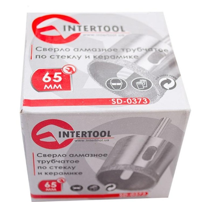 купить купить Сверло алмазное трубчатое по стеклу и керамике 65 мм INTERTOOL SD-0373  