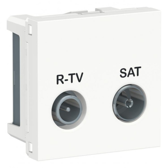 купить купить Розетка R-TV SAT одинарная 2 модуля белый Unica New Schneider Electric (Шнайдер Электрик)  