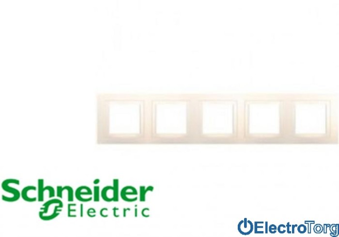 Рамка 5-ти постовая Schneider Unica Basic слоновая кость