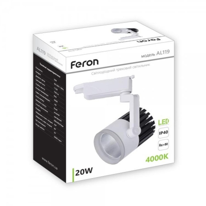 купить купить Трековый светильник Feron AL119 20W 4000К белый  