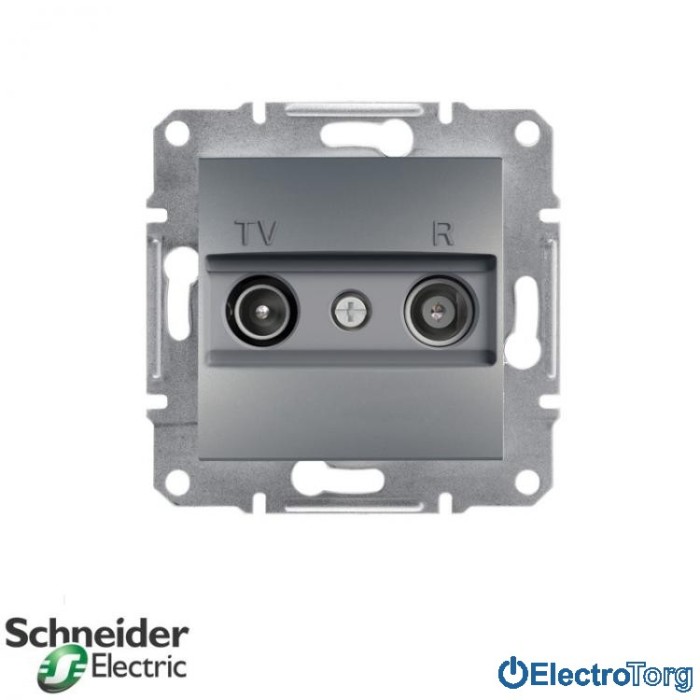 купить купить Розетка TV-R-SAT проходная (4 dB) сталь Asfora Schneider Electric (Шнайдер Электрик)  
