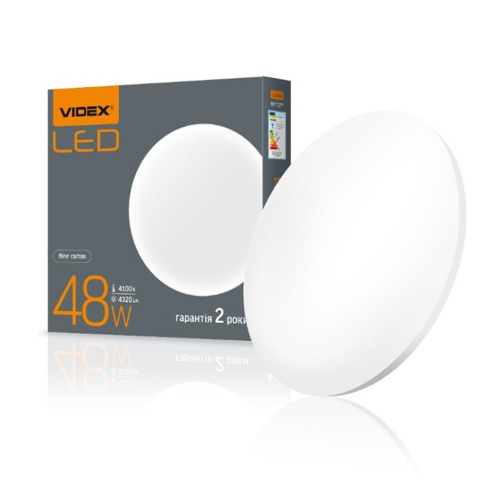 купить купить LED світильник настінно-стельовий круглий VIDEX 48W 4100K  Матовий  