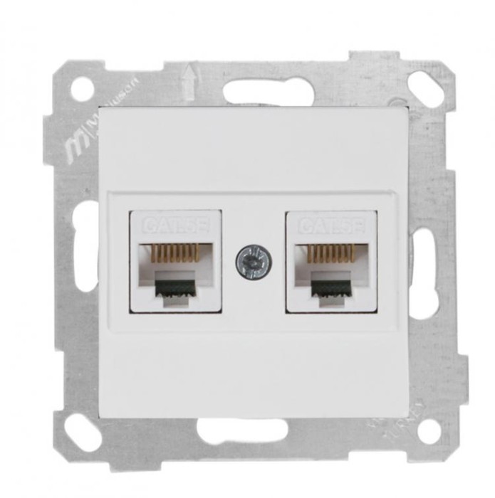 купить купить Механизм розетки компьютерной двойной 2*RJ45 (Cat5e) RITA MUTLUSAN белый  