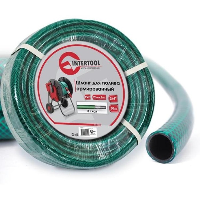 купить купить Шланг для полива 3-х слойный 3/4&quot;, 30 м, армированный PVC INTERTOOL GE-4045  