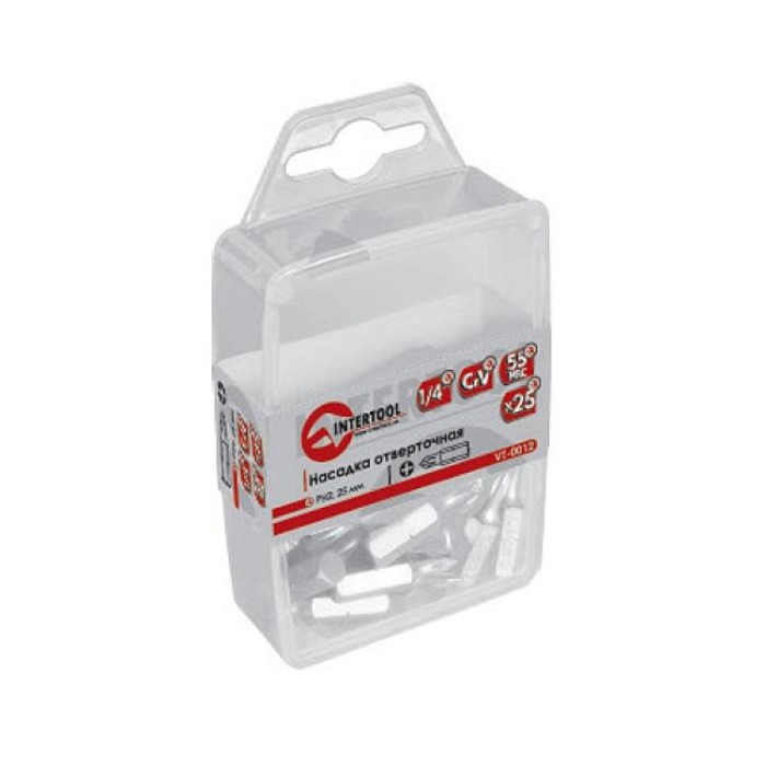 купить купить Комплект отверточных насадок PH0 1/4&quot;x 25 мм уп. 25 шт. INTERTOOL VT-0010  