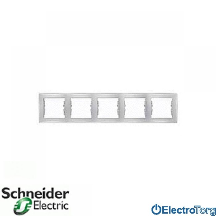 Рамка пятерная горизонтальная алюминиевая Sedna Schneider Electric (Шнайдер Электрик)