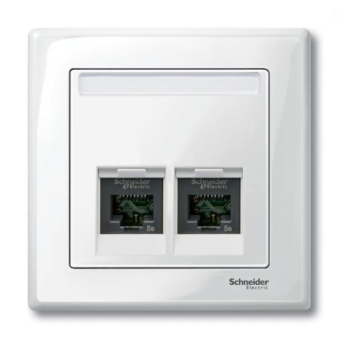 купить купить Центральная плата д/роз RJ11/RJ45 SM полярный белый Schneider Electric (Шнайдер Электрик)  