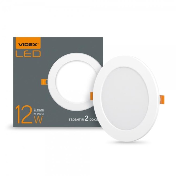 купить купить LED  светильник встроенный круглый 12W 5000K VIDEX  