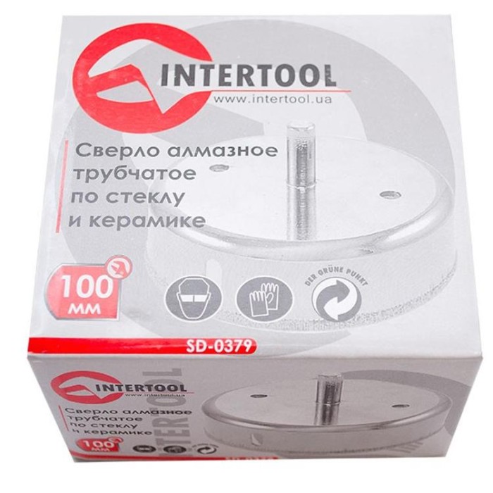 купить купить Сверло алмазное трубчатое по стеклу и керамике 100 мм INTERTOOL SD-0379  