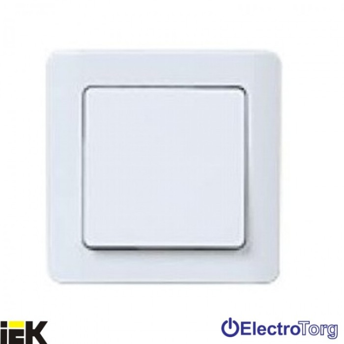 Выключатель одноклавишный ВСп10-1-0-ГБ проходной в сборе белый ЛЕГАТА ИЭК