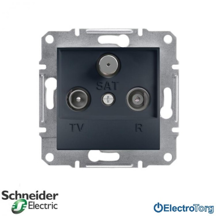 купить купить Розетка TV-R-SAT проходная (4 dB) антрацит Asfora Schneider Electric (Шнайдер Электрик)  