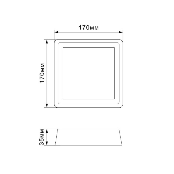 купить купить LED Світильник квадратний накладний TITANUM 18W 5000K 220V  