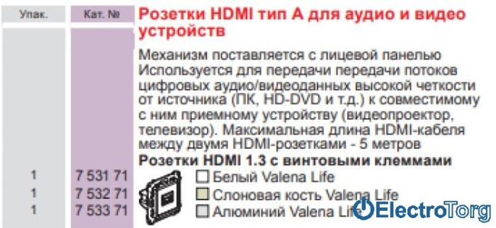 купить купить Механизм розетки HDMI для передачи аудио/видеосигнала белый Valena LIFE Legrand  