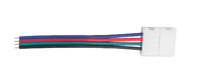 З'єднувач (провід+зажим) LEBRON L-CLIP для світлодіодних стрічок RGB 10мм (10шт)