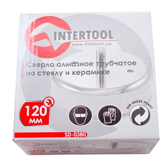 купить купить Сверло алмазное трубчатое по стеклу и керамике 120 мм INTERTOOL SD-0380  