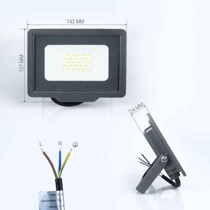 купить купить Светодиодный прожектор BIOM 20W S5-SMD-20-Slim 6200К 220V IP65  