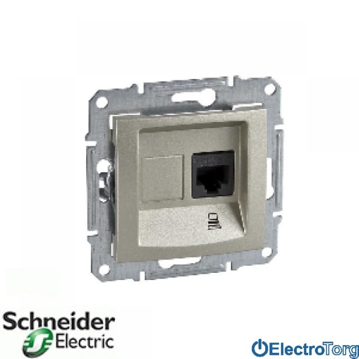Компьютерная розетка RJ45 5e STP титановая Sedna Schneider Electric (Шнайдер Электрик)