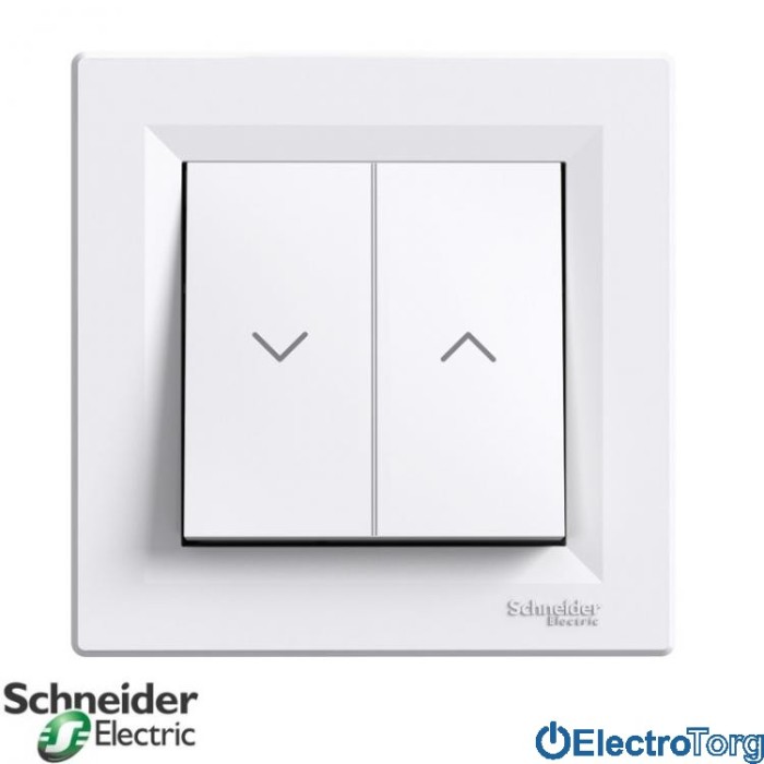 Выключатель кнопочный для жалюзи белый Asfora Schneider Electric (Шнайдер Электрик)