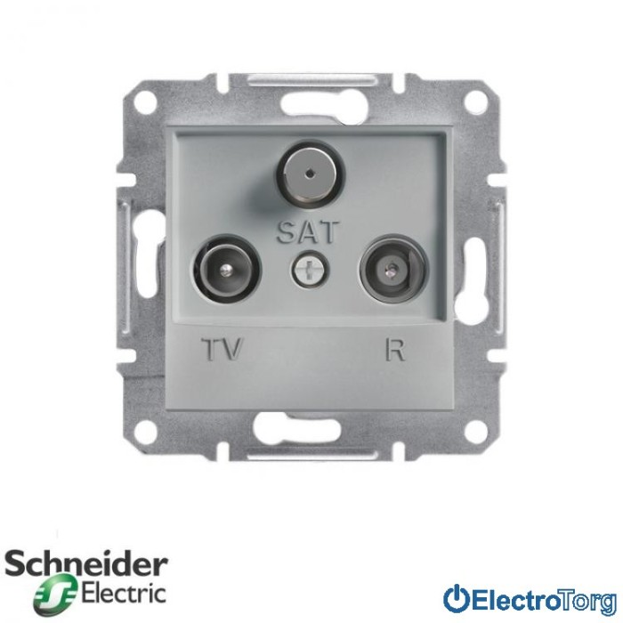 купить купить Розетка TV-R-SAT проходная (8 dB) алюминий Asfora Schneider Electric (Шнайдер Электрик)  