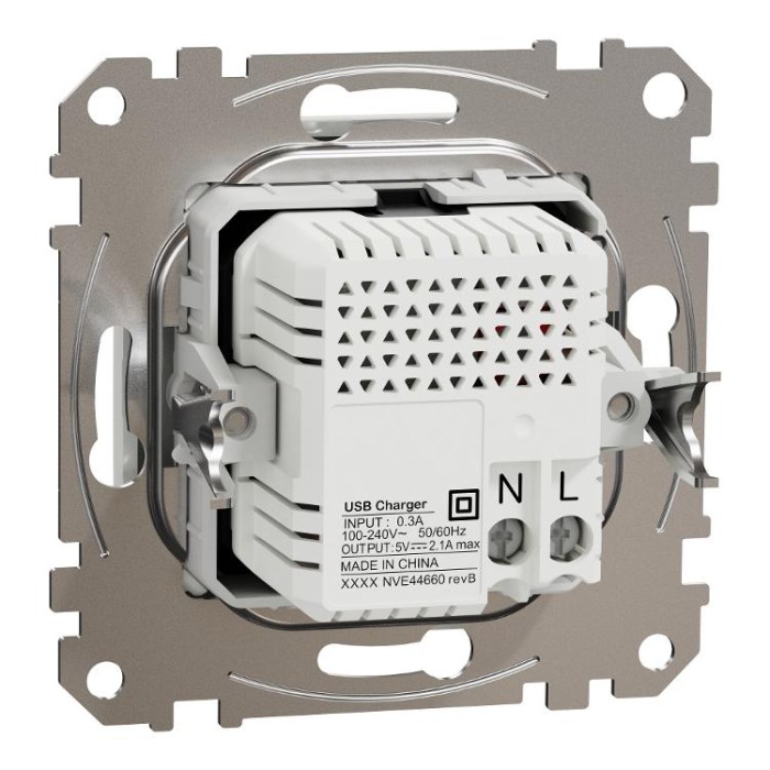 Подвійна USB розетка тип A+A 2,1A Білий Sedna Design Schneider Electric