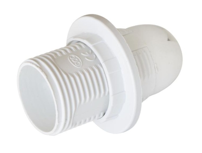 Патрон Е27 люстровий, пластик, білий