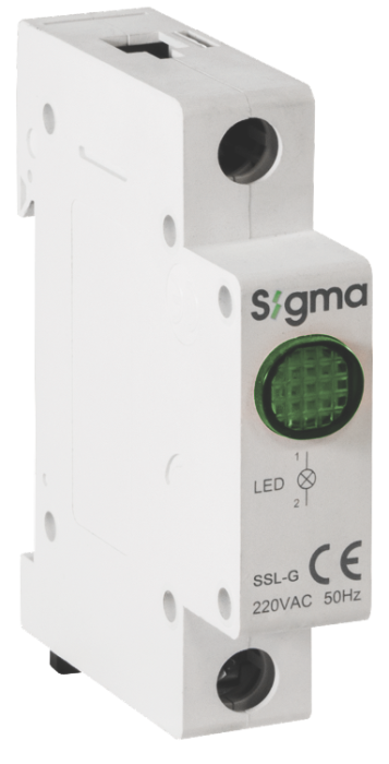 Індикатор світлосигнальний модульний SIGMA 220V AC, зелений (SSL-G220A)