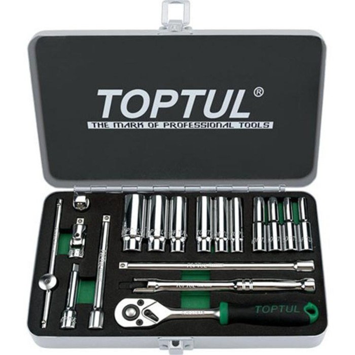 купить купить Набор инструмента дюймового TOPTUL 1/4&quot; 18ед. 3/16&quot;-9/16&quot; (длинные головки) GCAD1813  