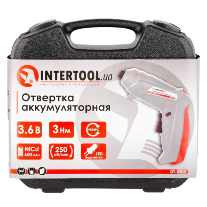 купить купить Отвертка аккумуляторная 3.6 В в кейсе INTERTOOL DT-0302  