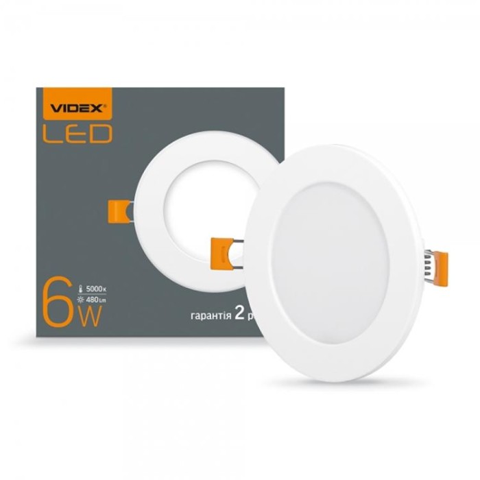 купить купить LED светильник встроенный круглый 6W 5000K VIDEX  
