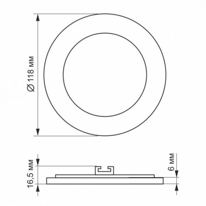 купить купить LED светильник встроенный круглый 6W 5000K VIDEX  