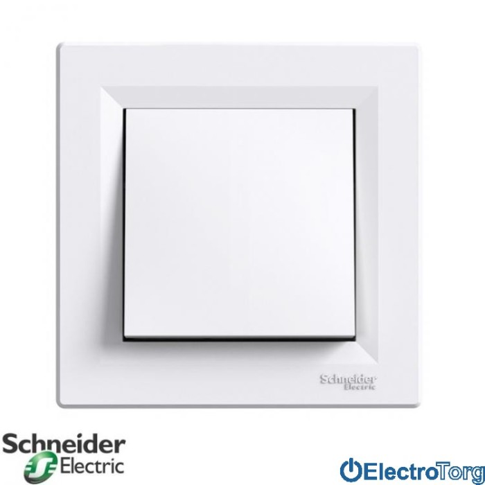 Выключатель одноклавишный белый Asfora Schneider Electric (Шнайдер Электрик)