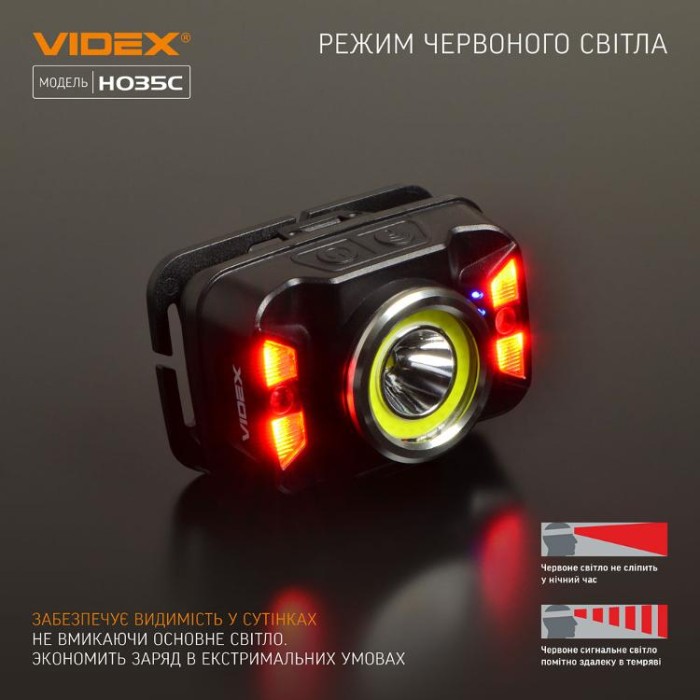 купить купить Налобний світлодіодний ліхтарик VIDEX VLF-H035C 410Lm 5000K  