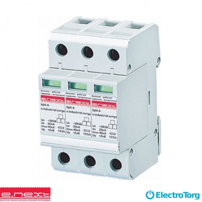 купить купить Разрядник перенапряжения e.industrial.surge.spc.s.20.385.3, класс С, 3р, 385В e-next  