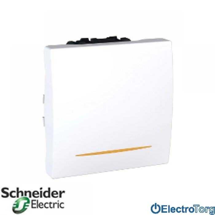 Выключатель 1-клавишный с индикатором 16AX белый Unica Schneider