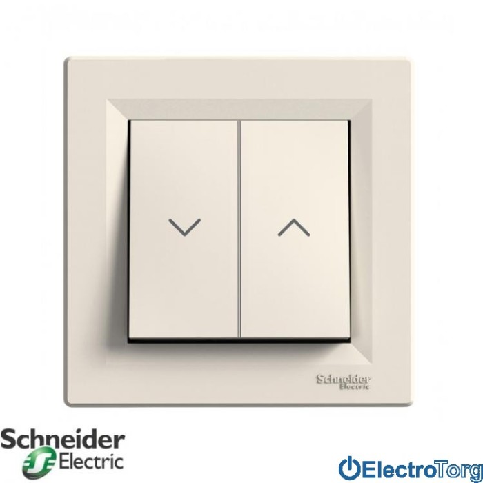 Выключатель кнопочный для жалюзи кремовый Asfora Schneider Electric (Шнайдер Электрик)