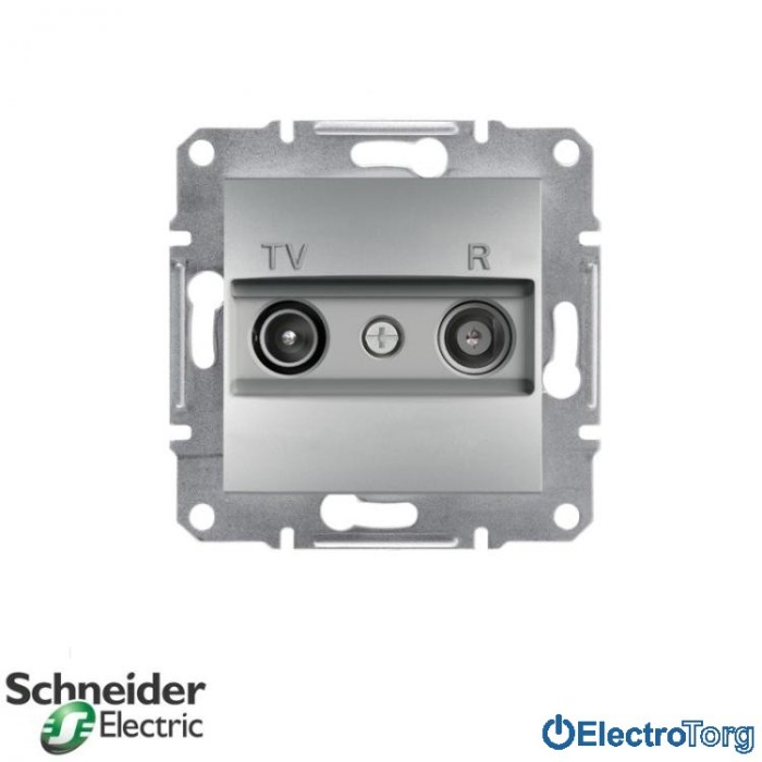 купить купить Розетка TV-R проходная (4 dB) алюминий Asfora Schneider Electric (Шнайдер Электрик)  