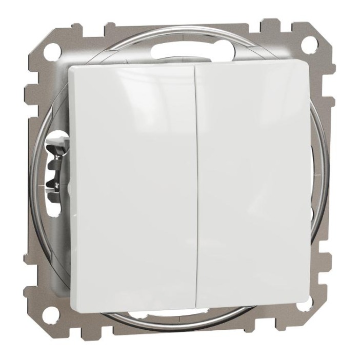 Кнопковий двоклавішний вимикач 10A, білий, Sedna Design&amp;amp;Elements Schneider Electric