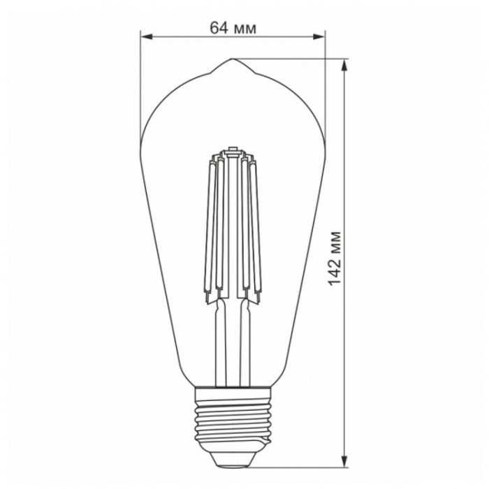 купить купить LED лампа Filament ST64FAD 6W E27 2200K диммерная бронза VIDEX  