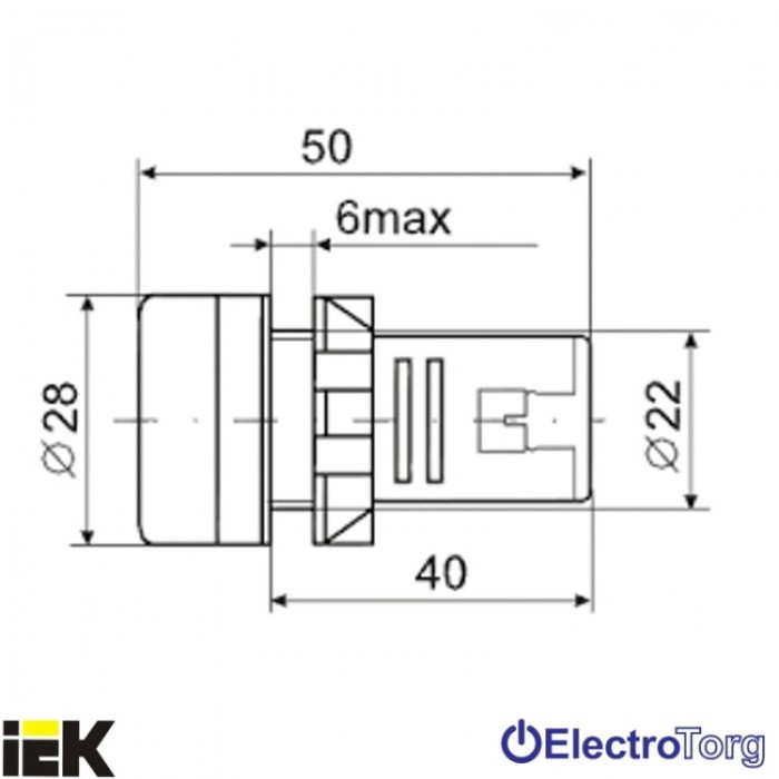купить купить Лампа AD-22DS LED-матрица d22мм желтый 110В AC/DC ИЭК  