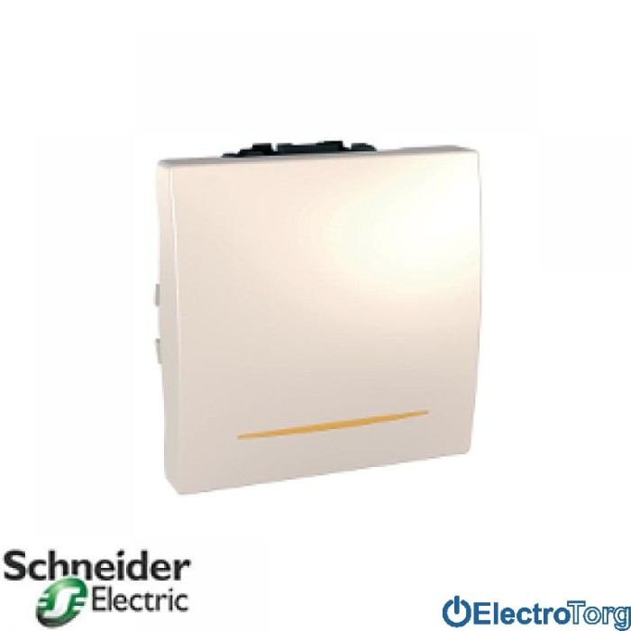 Выключатель 1-клавишный с индикатором 16AX слоновая кость Unica Schneider