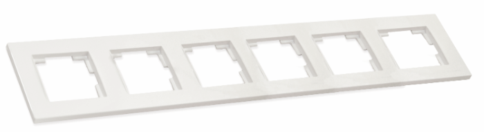 Рамка горизонтальна шестимісна RITA, Mutlusan, білий, (2220 800 1601)
