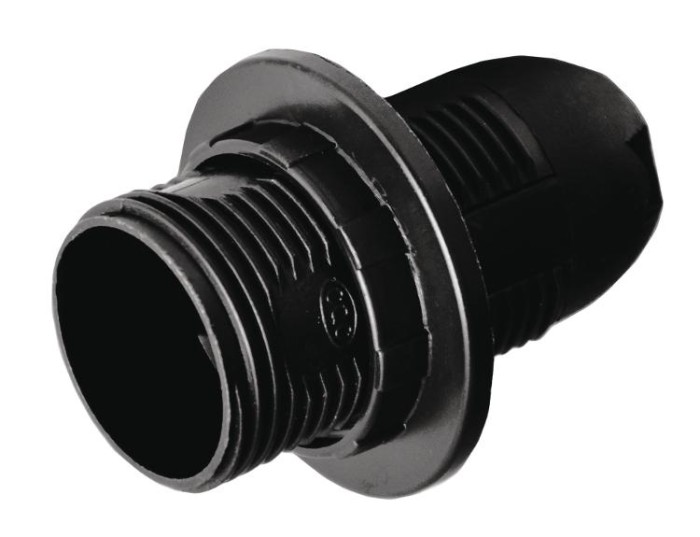 Патрон Е14 люстровий, пластик, чорний